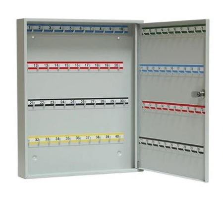 Szafka skrzynka na klucze na 80szt metalowa, kolor: RAL7035 (jasnoszary) (wymiary: 350x420x60 mm) 09276454