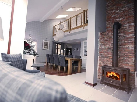 Piec wolnostojący koza 10kW K9 ASDP z wylotem spalin fi 130, Gratis: Rozeta stalowa okrągła fi 130 + Rura stalowa 130/1m + Kolano ruchome 130/90 - spełnia anty-smogowy EkoProjekt 30079561