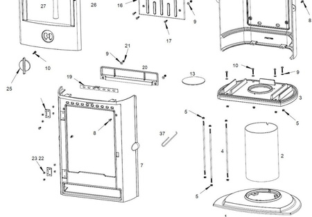 Piec wolnostojący 10kW Mairy (górna średnica wylotu spalin: 150mm, kolor: antracyt) - spełnia anty-smogowy EkoProjekt 86854942