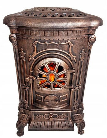 Piec żeliwny koza 9-11kW na drewno (kolor: złoty) 57680086