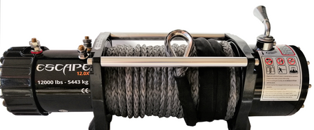 Wyciągarka Escape 12000 lbs 12.0x [5443kg] z liną syntetyczną 12V (lina: 10mm 25m w oplocie 9500 kg +hak) 81878826