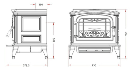 INVICTA Piec wolnostojący 9kW Bradford (kolor: emalia czerwona) - spełnia anty-smogowy EkoProjekt 86876397