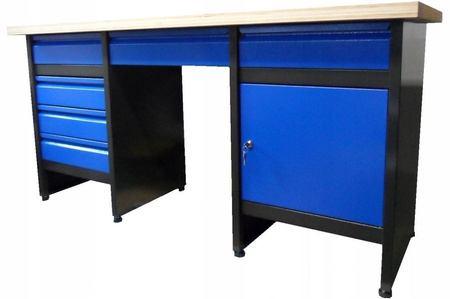 Stół warsztatowy, blat 40mm (wymiary: 1700x600x840 mm) - do wybou kolor: czerwony lub niebieski 18376599