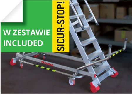 Drabina magazynowa 5 stopniowa FARAONE (wysokość robocza: 3,28m) 99675069