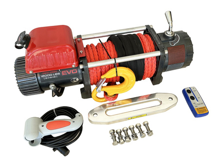 Wyciągarka Escape EVO 12000 lbs [5443 kg] EWX-U z liną syntetyczną 12V (lina: 9,5 mm szara dyneema 27m 9800kg +hak zdejmowany) 81877744