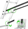 Drabina aluminiowa 3x8 na schody 150kg (wysokość robocza: 6,48m) 99674906