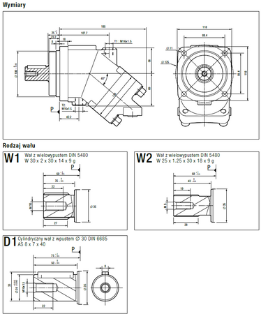 Silnik hydrauliczny tłoczkowy Hydro Leduc (objętość robocza: 41 cm³, maksymalna prędkość ciągła: 5600 min-1 /obr/min) 01538897