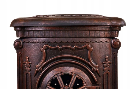 Piec wolnostojący żeliwny 6,5-9kW na drewno (kolor: złoty, średnica wylotu spalin: 120mm) - spełnia anty-smogowy EkoProjekt 65882963