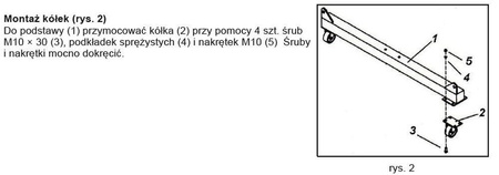 71884 Suwnica bramowa, wózek, wyciągarka łańcuchowa (udźwig: 1000 kg, szer. : 2300 mm, wys. podn: 2500-3600 mm, wys. podn. wciągarki: 3m)