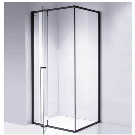 Kabina prysznicowa 120x80 czarna szkło 6mm 23178245