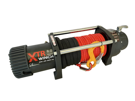 Wyciągarka XTR 8000 lbs [3629 kg] z liną syntetyczną 12V + hak (lina: 10mm 25m w oplocie 9500 kg +hak) 81880015