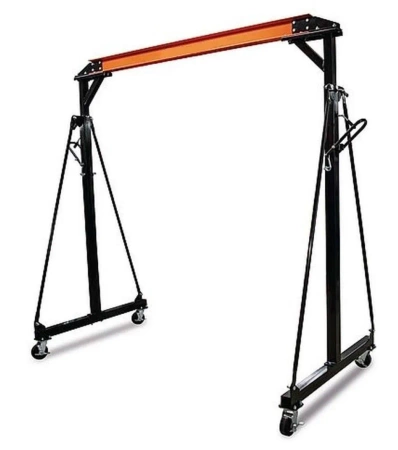  Suwnica bramowa mobilna 2000 kg – ręczna z wózkiem i wciągarką łańcuchową, wysokość 2400–3600 mm