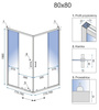 Kabina bez brodzika 800x800x1900 szkło transparent 23179721