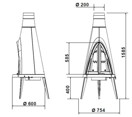 INVICTA Piec wolnostojący 10kW Tipi (kolor: emalia antracyt) - spełnia anty-smogowy EkoProjekt 86876402