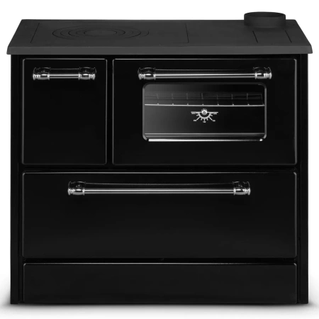 Kuchnia na drewno piec kominek koza kuchnia kocioł CO z płaszczem wodnym 16,15kW (kolor: czarny, średnica wylotu spalin: 130 mm) - spełnia anty-smogowy EkoProjekt 99683163