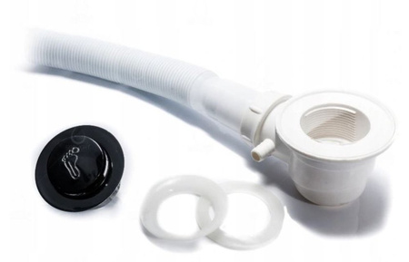 Brodzik 80cm półokrągły głęboki 15cm czarny + syfon 23178270