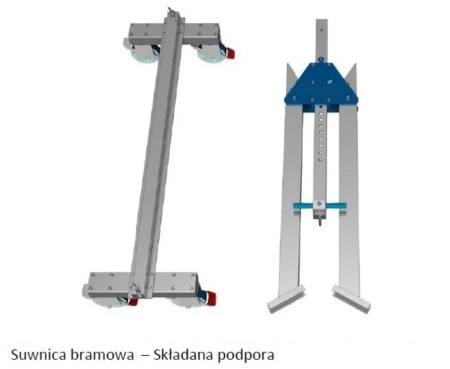 Suwnica bramowa aluminiowa konstrukcja składana - ruchoma, na kołach, w zestawie wraz z wózkiem towarowym (udźwig: 1500 kg, wysokość robocza: 2893-4193mm, długość belki całkowita: 5100mm) 99953740