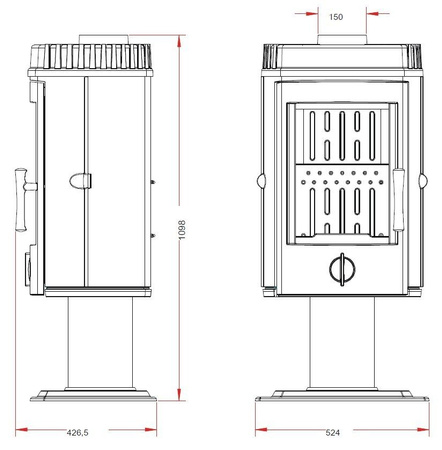 Piec wolnostojący 10kW Mairy (górna średnica wylotu spalin: 150mm, kolor: antracyt) - spełnia anty-smogowy EkoProjekt 86854942