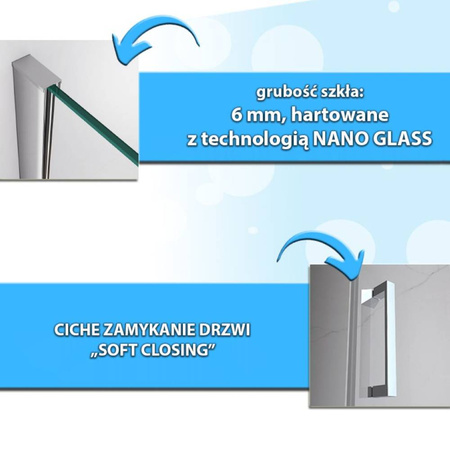 Kabina Prysznicowa 120x90cm UCHYLNA OTWIERANA 23181652