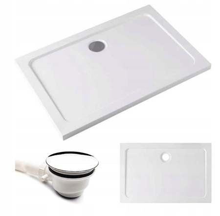 Calbati Brodzik slim prostokątny 100x80 akryl gruby+ syfon 23178207