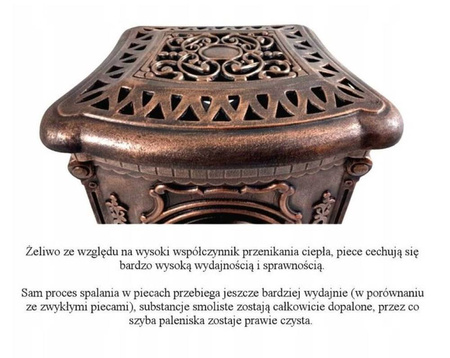 Piec żeliwny koza 9-11kW na drewno (kolor: złoty) 57680086