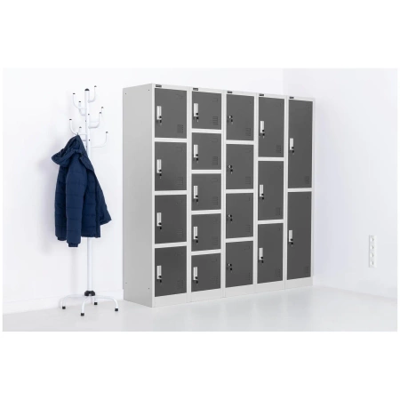 Szafa metalowa - 3 przegrody - zamki (wymiary: 38 x 45 x 185 cm) 45683106