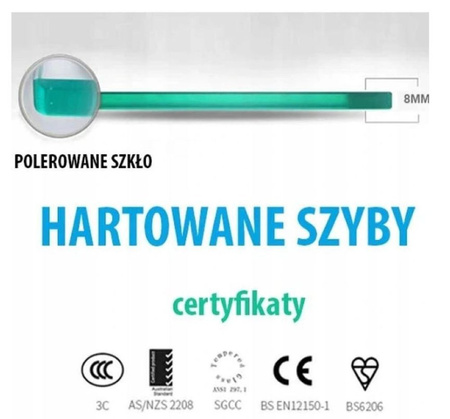 Kabina prysznicowa 100x90 szkło 8mm czarna 23178249