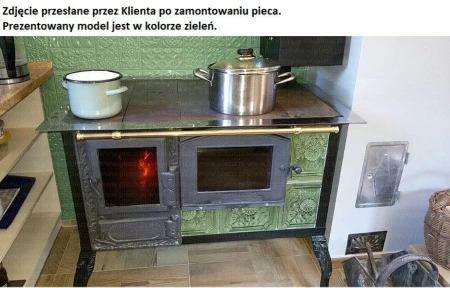  Kuchnia kaflowa angielka 11 kW – brązowa, z piekarnikiem i szybą, bez płaszcza wodnego, EkoProjekt 92283153