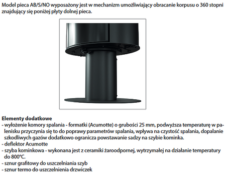 Piec wolnostojący koza 10kW AB S 2 z wylotem spalin fi 150 - spełnia anty-smogowy EkoProjekt 30055019