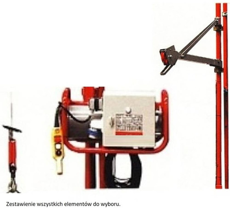 Wciągarka elektryczna linowa budowlana 80kg/30m + sterownik z kablem 3m - do wyboru ramię robocze z masztem 08179951