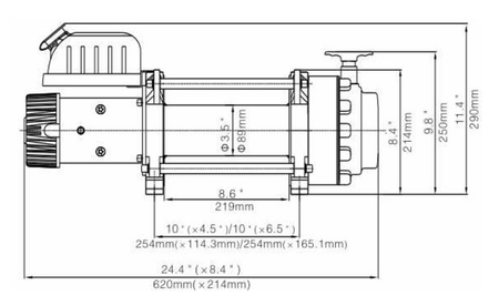 Wyciągarka Escape EVO 17500 lbs [7938kg] z liną syntetyczną 12V (lina: 10mm w oplocie z dużym hakiem 28m) 81877790