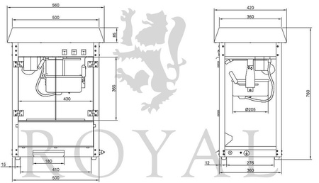 Maszyna do popcornu Royal Catering (moc: 1500W, wydajność: 5 kg/h) 45643430