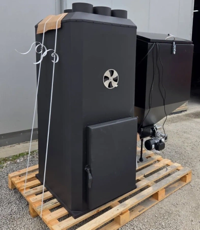 Piec nadmuchowy z podajnikiem 50kW, blacha kotłowa 6mm (paliwo: pellet, ekogroszek) - spełnia anty-smogowy EkoProjekt 95483188