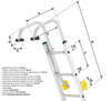 Drabina aluminiowa profesjonalna ALOSS FORTE 3x15 (wysokość robocza: 12,35m) + Aluminiowy uchwyt na kalenicę dach uniwersalny adaptacja 99682798