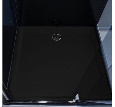 Kabina prysznicowa narożna 90x90 niski czarna brodzik 23178257