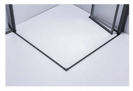 Kabina prysznicowa 80x80 szkło 6mm kwadrat czarna 23178187