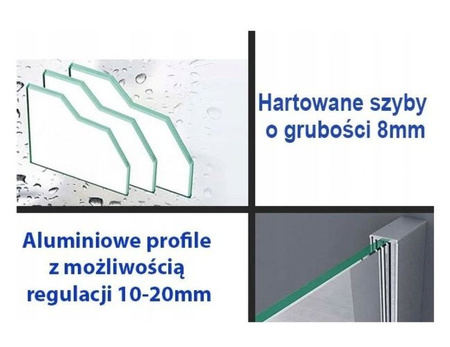 Kabina prysznicowa 120x80 jakość mocna szkło 8mm 23178262