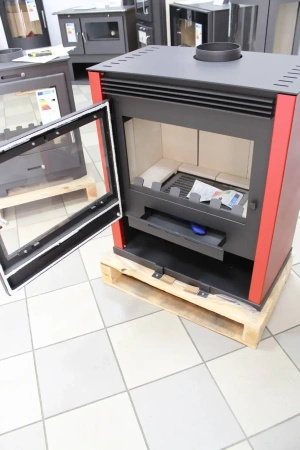 Piec piecyk kominek na drewno 13kW (kolor: czerwony) - spełnia anty-smogowy EkoProjekt 48280255