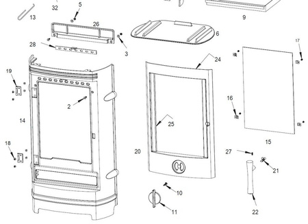 Piec wolnostojący 10kW Cassine (górna średnica wylotu spalin: 150mm, kolor: antracyt) spełnia anty-smogowy EkoProjekt 86854943