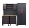 Szafka warsztatowa z ruchomym stołem i szafkami jezdnymi, szafa, regał (wymiary: 2070x472x1925 mm) 80183073