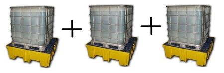 Arengo Paleta wanna wychwytowa, wysokoprofilowa, składowanie 4 beczki 200L lub pojemnik IBC/KTC, 510l (wymiary: 1320x1320x430 mm) 09880955 - 3 sztuki taniej