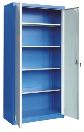 Szafa uniwersalna z 4-ma półkami z blachy ocynkowanej, 2 drzwi (wymiary: 1800x800x380 mm) 00853910