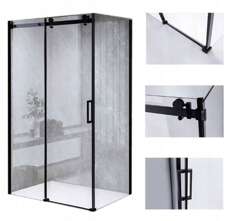 Kabina prysznicowa czarna 110x90 szkło 8mm 23178230