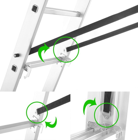 Drabina aluminiowa 3x8 na schody 150kg (wysokość robocza: 6,48m) 99674906