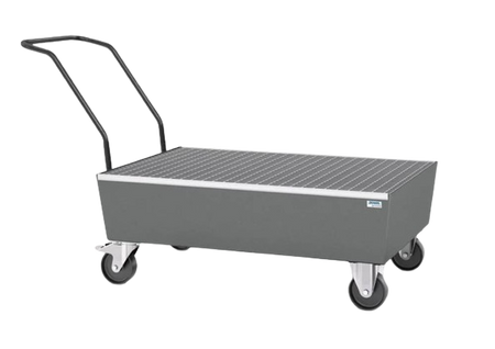 Mobilna wanna wychwytowa ze stali na 2 beczki 200 l, lakierowana, z kratą, przew. elektr. 72279345