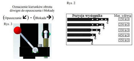Żuraw hydrauliczny ręczny z przeciwwagą beton (udźwig: 150-550 kg, długość ramienia: 927-2087 mm) 58782126