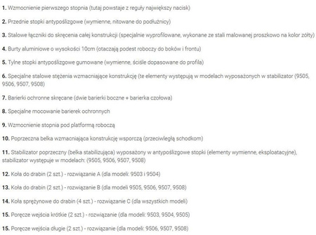 Drabina magazynowa - mostek jednostronny Aloss (wysokość robocza: 3,50m) 99674604