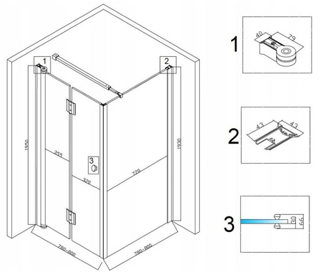 Kabina prysznicowa 80x80 szkło 6mm kwadrat 23178209