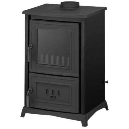 Piec kominek koza żeliwny z płytą grzewczą fajerką czarny 6,5-8,5kW na drewno (średnica wylotu spalin: 130mm) - spełnia anty-smogowy EkoProjekt 99683063