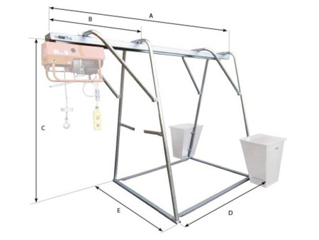 FANMART Wciągarka budowlana elektryczna (udźwig: 800 kg, długość liny: 2 x 25m, moc: 2,2 kW) 47681814